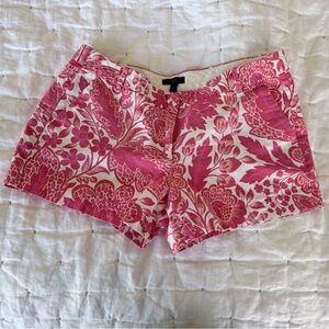 J. Crew Pink Floral High-Rise Cotton Shorts 10